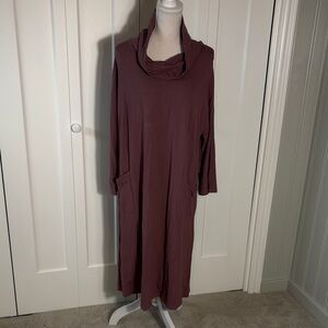 J. Jill Wear Ever Lavendar Long Sleeve Cowl Neck Dress XL Tall